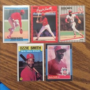 St. Louis Cardinals lot of 5 Ozzie Smith Cards